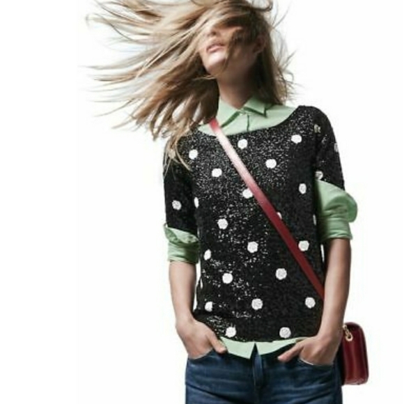 J. Crew ✨ Sequin Polkadot Top - Picture 5 of 8